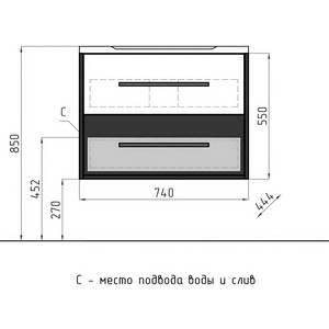Тумба с раковиной Style line Экзотик 75 бетон экзотик, белый глянец (ЛС-00000401 + 2000949230023)