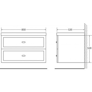 фото Тумба под раковину belbagno dublin 85x52 bianco lucido (dublin-850-2c-so-bl)