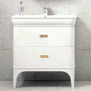 фото Тумба с раковиной belbagno prado 81x48.5 bianco lucido (prado-800-2c-pia-bl, prado-800-lvb)