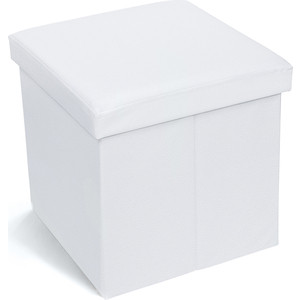 фото Оттоманка tatkraft blanc складная с отсеком для хранения, 55 l, 38x38x38 cm, нагрузка до 100 кг
