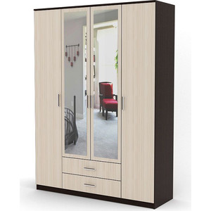 Шкаф комбинированный Шарм-Дизайн Квартет 140х60 венге+вяз шкаф комбинированный с ящиками шарм дизайн мелодия мкя 22 90х60 белый