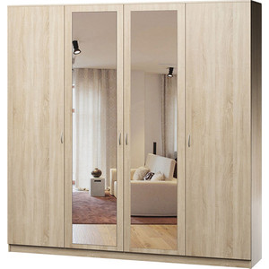 Шкаф комбинированный Шарм-Дизайн Лайт 140х60 дуб сонома с зеркалом прикроватная тумбочка лофт дуб сонома