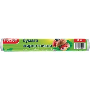 

Бумага пищевая Paclan жиростойкая 140х28 см в рулоне, жиростойкая 140х28 см в рулоне