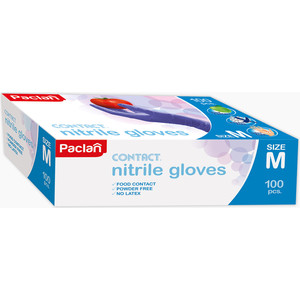 

Перчатки Paclan нитриловые (M), 100 шт, нитриловые (M), 100 шт