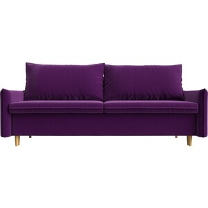 Прямой диван Лига Диванов Хьюстон микровельвет фиолетовый - фото 2