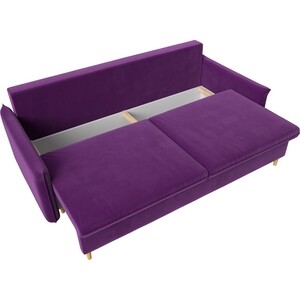 Прямой диван Лига Диванов Хьюстон микровельвет фиолетовый - фото 3