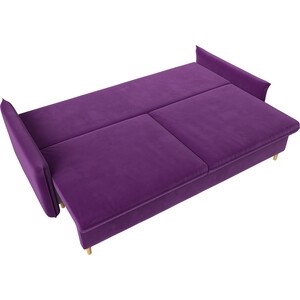Прямой диван Лига Диванов Хьюстон микровельвет фиолетовый - фото 4