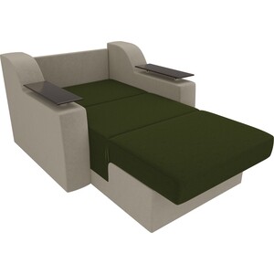 Кресло-кровать АртМебель Сенатор микровельвет зеленый/бежевый (60)