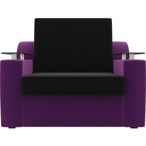 Кресло-кровать АртМебель Сенатор микровельвет черный/фиолетовый (60)
