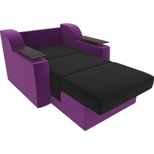 Кресло-кровать АртМебель Сенатор микровельвет черный/фиолетовый (60)