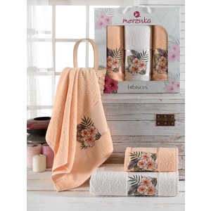 

Набор из 3 полотенец Merzuka Hibiscus махровое 50x80/70x130 (9725 оранжевый), Hibiscus махровое 50x80/70x130 (9725 оранжевый)
