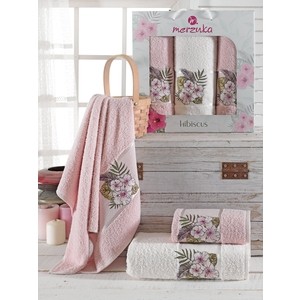 

Набор из 3 полотенец Merzuka Hibiscus махровое 50x80/70x130 (9725 розовый), Hibiscus махровое 50x80/70x130 (9725 розовый)