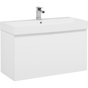 Тумба под раковину Aquanet Йорк 100 белый (202091) комплект мебели для ванной aquanet