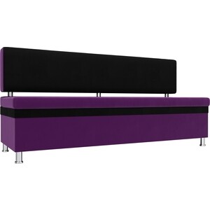 Кухонный прямой диван АртМебель Стайл микровельвет фиолетовый черный кухонный прямой диван артмебель лофт микровельвет фиолетовый
