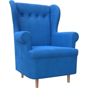 Кресло АртМебель Торин велюр голубой кресло артмебель торин велюр коричневый