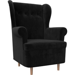 Кресло АртМебель Торин велюр черный кресло артмебель торин велюр коричневый