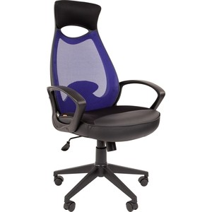 фото Офисное кресло chairman 840 черный пластик tw-05 синий