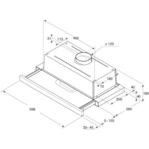 Вытяжка встраиваемая Hotpoint HAH 65 F LB X/1