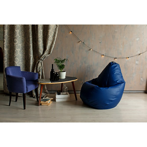 Кресло-мешок DreamBag Синяя экокожа 3XL 150x110