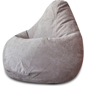 Кресло-мешок DreamBag Серый микровельвет 3XL 150x110 пуф dreambag сота серый
