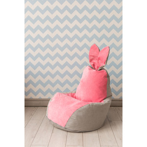 Кресло DreamBag Зайчик серо-розовый