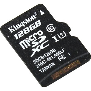 

Карта памяти Kingston 128GB microSDXC Class 10 UHS-I U1 Canvas Select 80MB/s (SDCS/128GBSP), 128GB microSDXC Class 10 UHS-I U1 Canvas Select 80MB/s (SDCS/128GBSP)