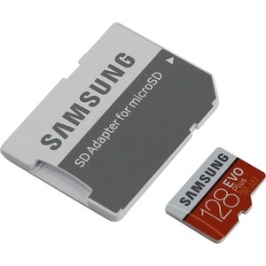 Карта памяти Samsung 128Gb EVO Plus v2 microSDXC Class 10, UHS-I, U3 (SD адаптер) 90MB/s,100MB/s (MB-MC128GA/RU)