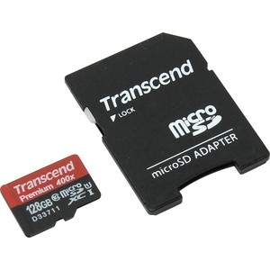 Карта памяти Transcend 128GB microSDXC Class 10 UHS-I U1 (SD адаптер) (TS128GUSDU1)