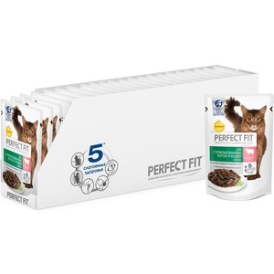 Паучи PERFECT FIT Sterile говядина в соусе кусочки для стерилизованных кошек 85г - фото 4