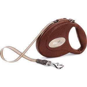 

Рулетка Flexi Leather CC M лента 5м коричневая для собак до 25кг, Leather CC M лента 5м коричневая для собак до 25кг