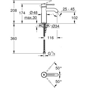 фото Смеситель для раковины grohe essence холодный рассвет матовый (23590gn1)