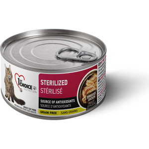 фото Консервы 1-st choice adult cat sterelized grain free shredded chicken с курицей для стерилизованных кошек 85г (102.6.023)