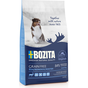 Сухой корм BOZITA Grain Free Adult Plus with Reindeer 30/20 беззерновой с мясом оленя для взрослых собак 3,5кг (40723)
