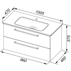 Тумба с раковиной Dreja Gio 100 с ящиками, дуб кантри (77.0106D, 641235)