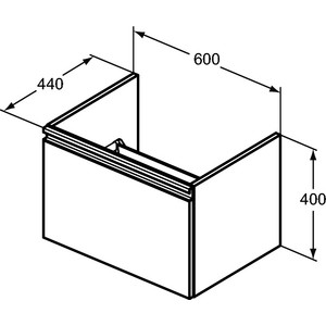 фото Тумба под раковину ideal standard tesi 60 с 1 ящиком (t0046ov)