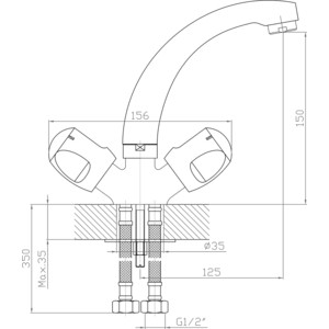 фото Смеситель для раковины orange classic s (m75-011cr)