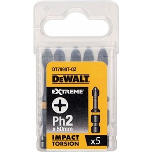 

Биты DeWALT IMPACT Torsion Ph2, 50мм, 5 шт. (DT7998T-QZ), IMPACT Torsion Ph2, 50мм, 5 шт. (DT7998T-QZ)