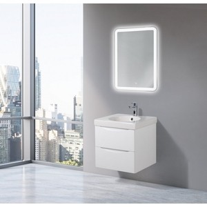 фото Тумба с раковиной belbagno fly 50 bianco lucido (fly-500-2c-so-bl-p, bb500-lv-cer-n)