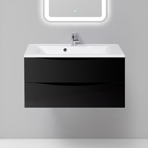 Тумба с раковиной BelBagno Marino 90 nero lucido (MARINO-900-2C-SO-NL-P, BB900/450-LV-MR-PR)