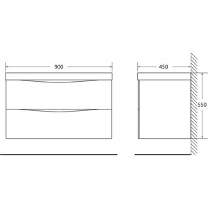 фото Тумба с раковиной belbagno marino 90 rovere ciocolato amaro (marino-900-2c-so-rca-p, bb900/450-lv-mr-pr)