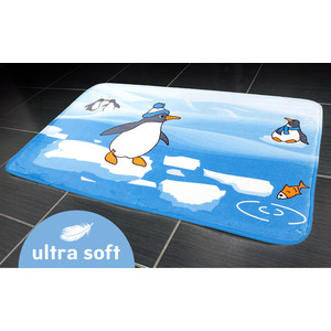 фото Коврик для ванной tatkraft penguins ultra soft со специальным противоскользящим основанием, 50 x 80 см на хангере (18624)