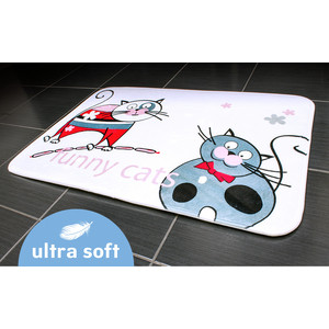 фото Коврик для ванной tatkraft funny cats ultra soft со специальным противоскользящим основанием, 50 x 80 см (14930)