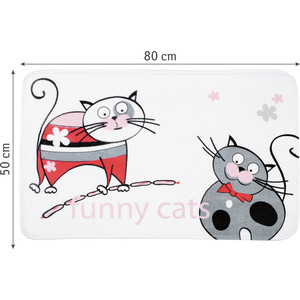 фото Коврик для ванной tatkraft funny cats ultra soft со специальным противоскользящим основанием, 50 x 80 см (14930)