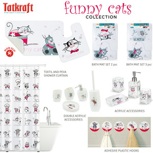 фото Коврик для ванной tatkraft funny cats ultra soft со специальным противоскользящим основанием, 50 x 80 см (14930)