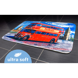 фото Коврик для ванной tatkraft london bus ultra soft со специальным противоскользящим основанием, 50 x 80 см (14978)