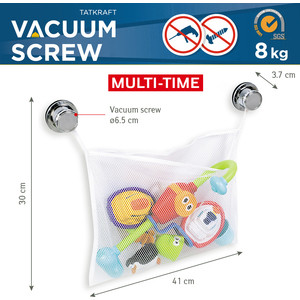 фото Мешок для игрушек tatkraft vacuum screw teddy для хранения и сушки предметов в ванной комнате (10840)
