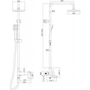Душевая система Bravat Real со смесителем, хром (F6333367CP-A-RUS)