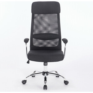 Кресло офисное Brabix Flight EX0540 хром, ткань, сетка черное (531847)