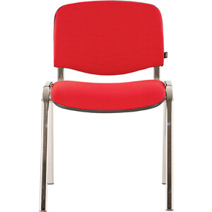 Стул для персонала и посетителей Brabix Iso CF-001 хромированный каркас, ткань красная с черным (531423) стул для персонала и посетителей brabix iso cf 001 хромированный каркас ткань синяя с черным 531422