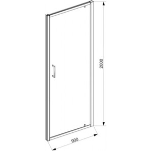 Душевая дверь Bravat Drop 90x200 в нишу, хром (BD090.4110A) от Техпорт